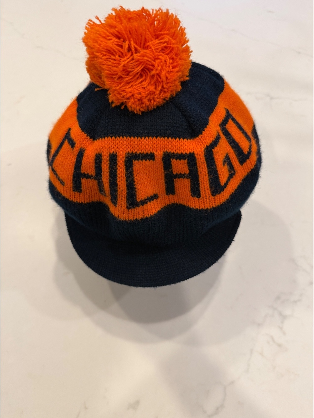 Vintage Chicago Bears Knit Pom Pom Cap with Visor